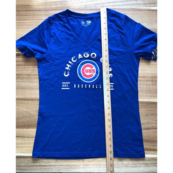 Genuine Merchandise Chicago Cubs Womens Blue V-Neck T-Shirt Size Large - Picture 12 of 12